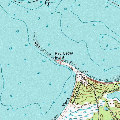 Topographic Map of Red Cedar Point, NY