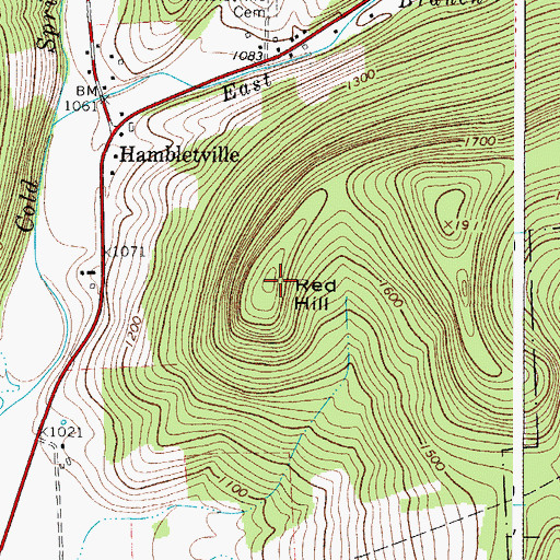 Topographic Map of Red Hill, NY