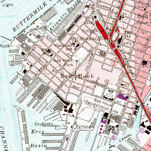 Topographic Map of Red Hook, NY