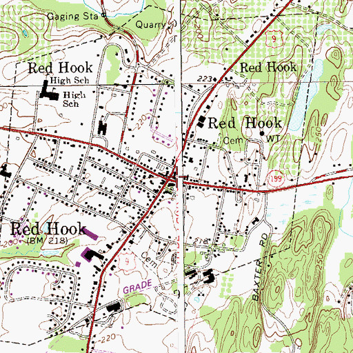 Topographic Map of Red Hook, NY