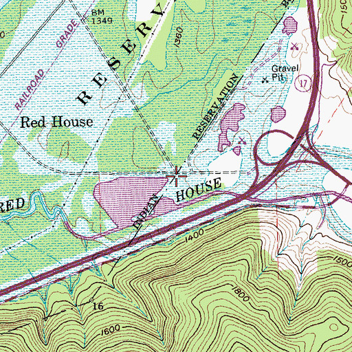 Topographic Map of Red House Free Church, NY
