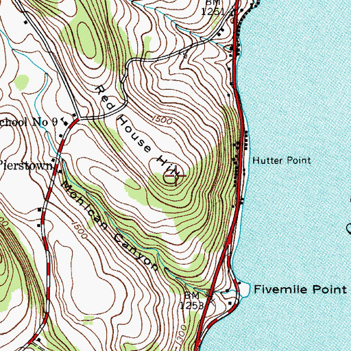 Topographic Map of Red House Hill, NY