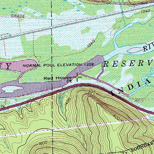 Topographic Map of Red House Point, NY