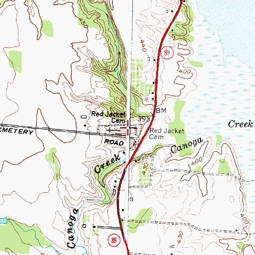 Topographic Map of Red Jacket Cemetery, NY