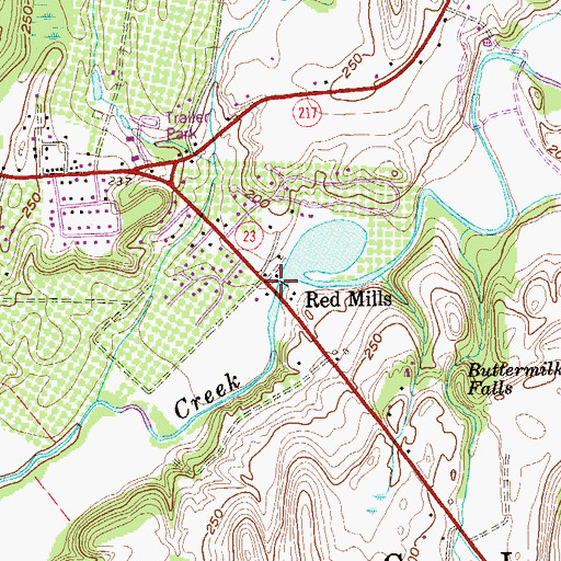 Topographic Map of Red Mills, NY