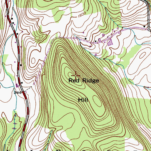 Topographic Map of Red Ridge Hill, NY
