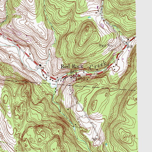 Topographic Map of Red Rock, NY