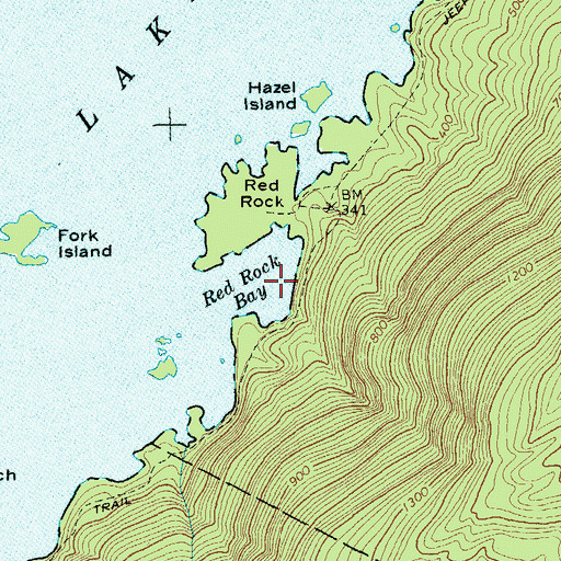 Topographic Map of Red Rock Bay, NY