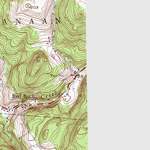 Topographic Map of Red Rock Cemetery, NY