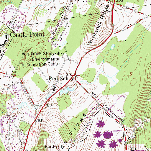 Topographic Map of Red School, NY