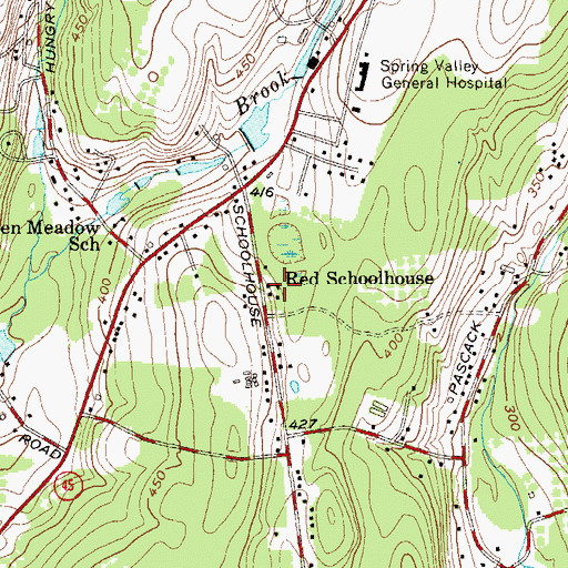 Topographic Map of Red Schoolhouse, NY