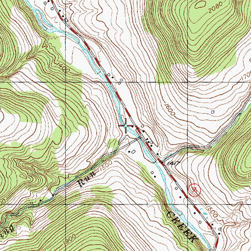 Topographic Map of Red Spring Run, NY