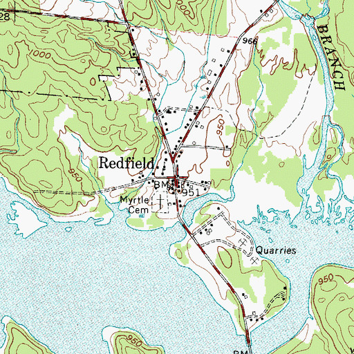 Topographic Map of Redfield, NY