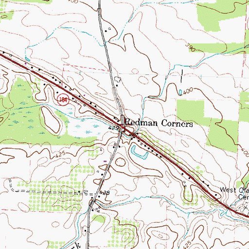 Topographic Map of Redman Corners, NY