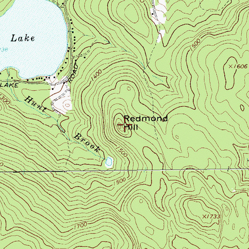 Topographic Map of Redmond Hill, NY