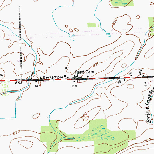 Topographic Map of Reed Cemetery, NY