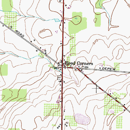 Topographic Map of Reed Corners, NY