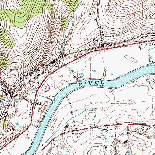 Topographic Map of Reed Creek, NY