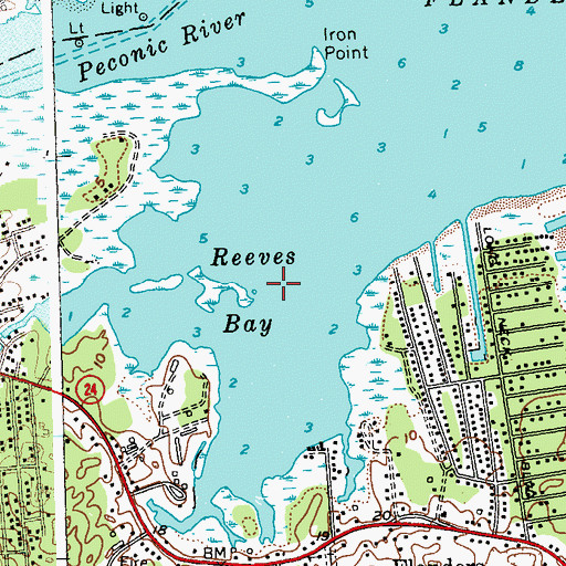 Topographic Map of Reeves Bay, NY
