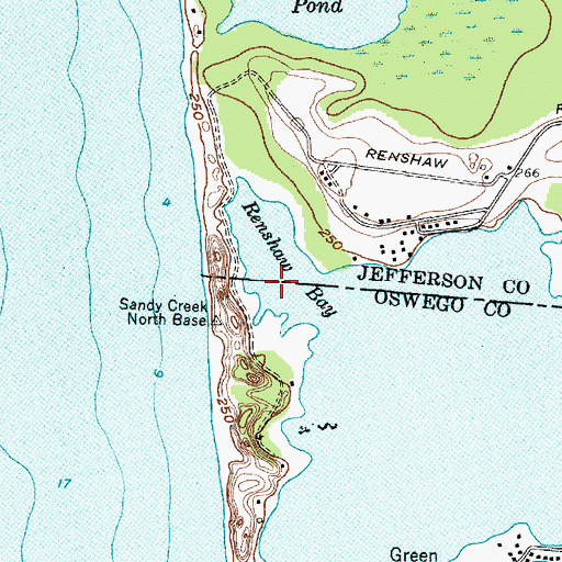 Topographic Map of Renshaw Bay, NY