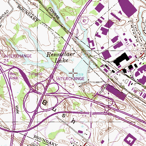 Topographic Map of Rensselaer Lake, NY