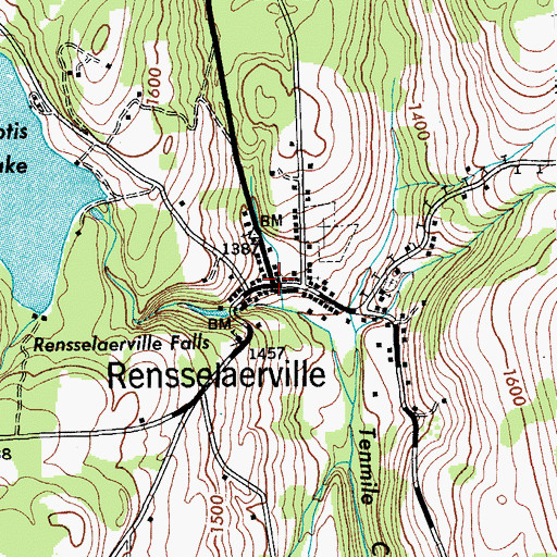 Topographic Map of Rensselaerville, NY