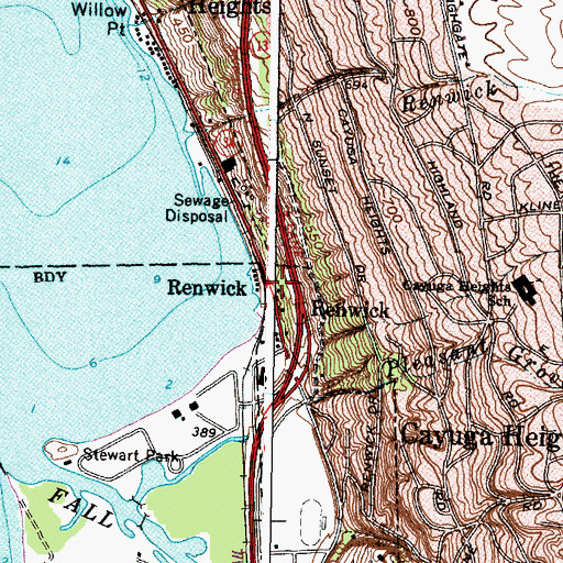 Topographic Map of Renwick, NY