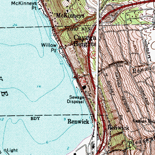 Topographic Map of Renwick Brook, NY