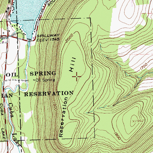 Topographic Map of Reservation Hill, NY