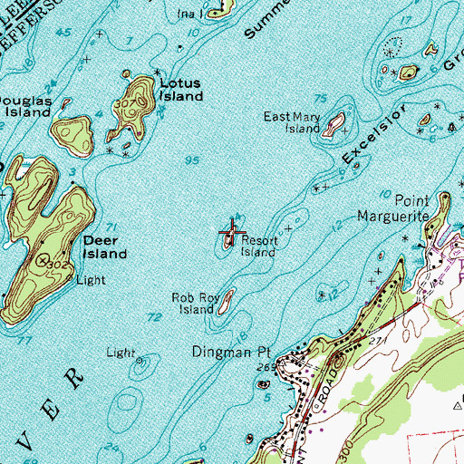 Topographic Map of Resort Island, NY
