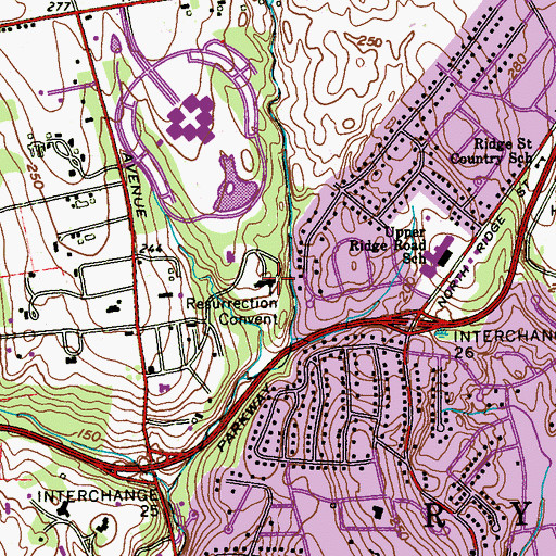 Topographic Map of Resurrection Convent, NY