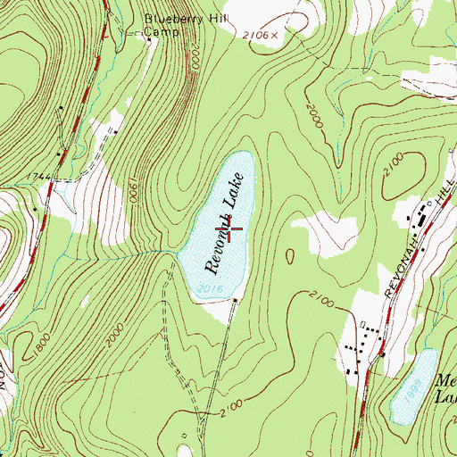 Topographic Map of Revonah Lake, NY