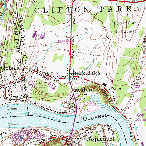 Topographic Map of Rexford School, NY