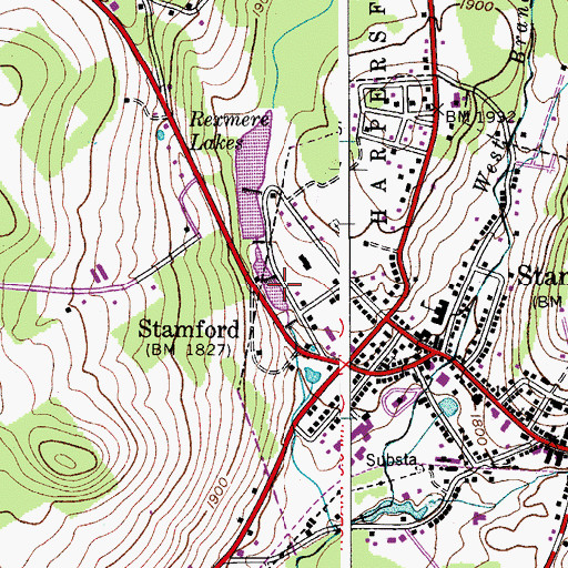 Topographic Map of Rexmere Lakes, NY