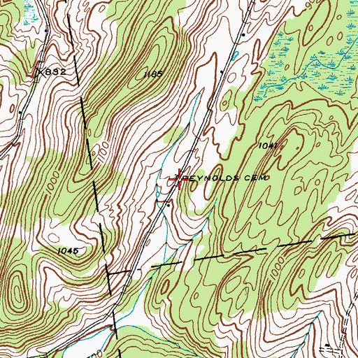 Topographic Map of Reynolds Cemetery, NY