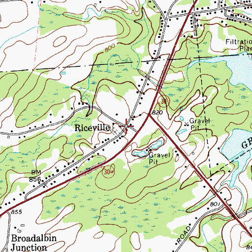 Topographic Map of Riceville, NY