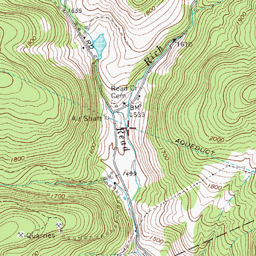 Topographic Map of Rich Creek, NY