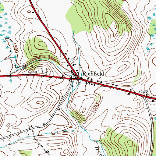Topographic Map of Richfield, NY