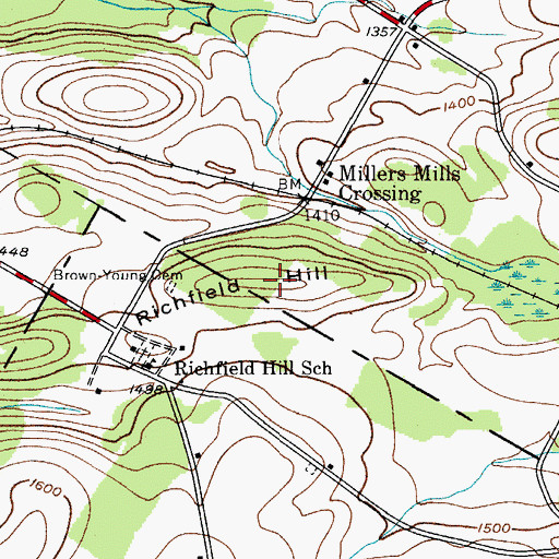 Topographic Map of Richfield Hill, NY