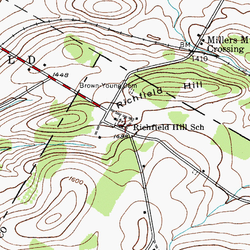 Topographic Map of Richfield Hill School, NY