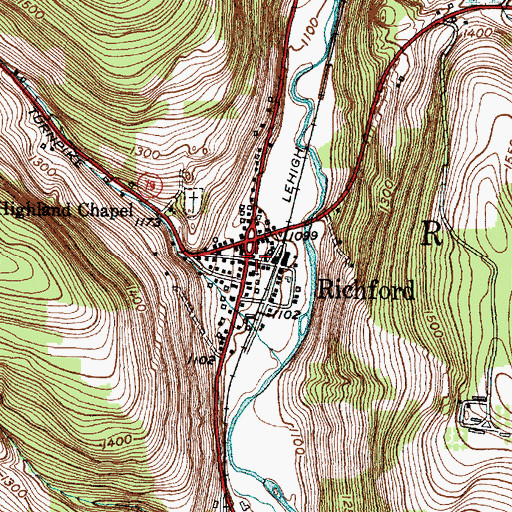 Topographic Map of Richford, NY