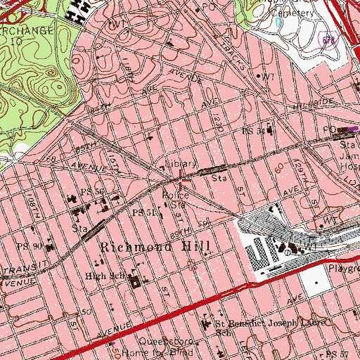 Topographic Map of Richmond Hill, NY
