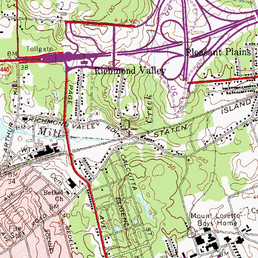 Topographic Map of Richmond Valley, NY