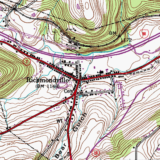 Topographic Map of Richmondville, NY