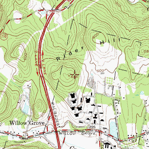 Topographic Map of Rider Hill, NY