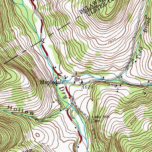 Topographic Map of Rider Hollow, NY