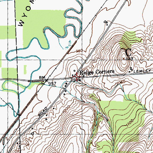 Topographic Map of Ridge Corners, NY