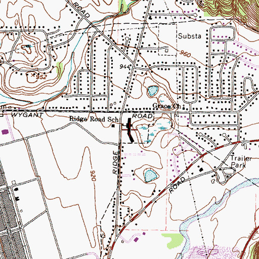 Topographic Map of Ridge Road School, NY