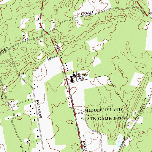 Topographic Map of Ridge Elementary School, NY