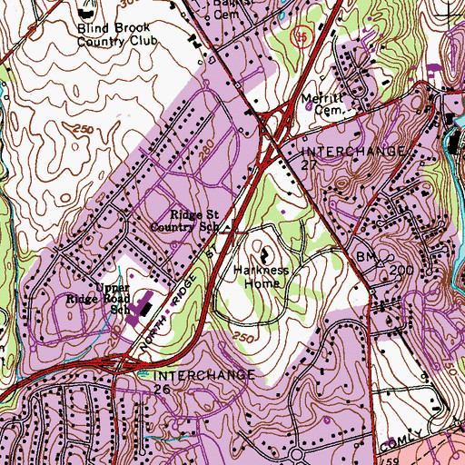Topographic Map of Ridge Street Country School, NY